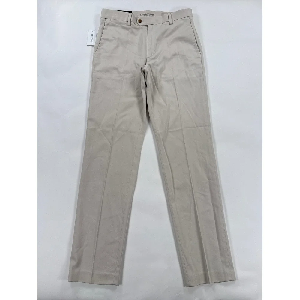 Banana Republic Mens Pants 31x32 Khaki Traveler Slim Fit Minimalist Casual